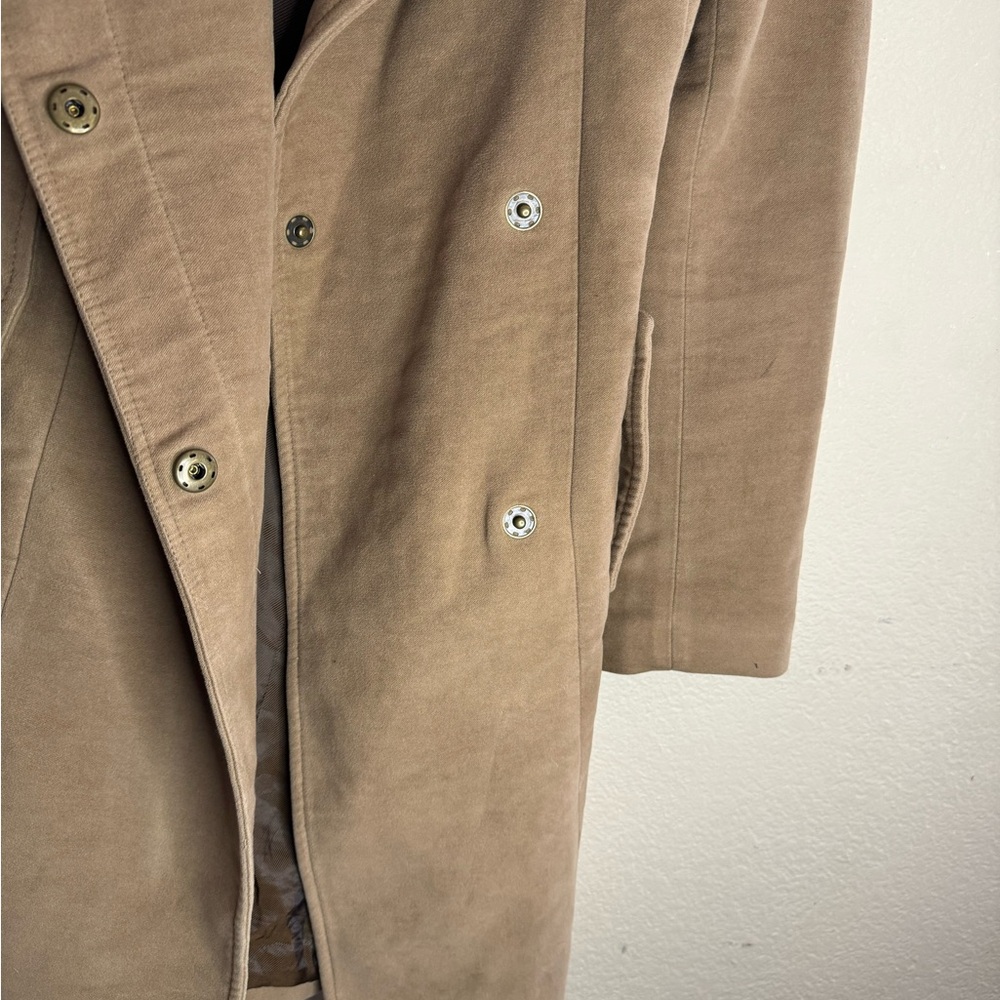 MANGO Suit Taupe Double-Breasted Trench Coat with Belt – Size S - Picture 3 of 4